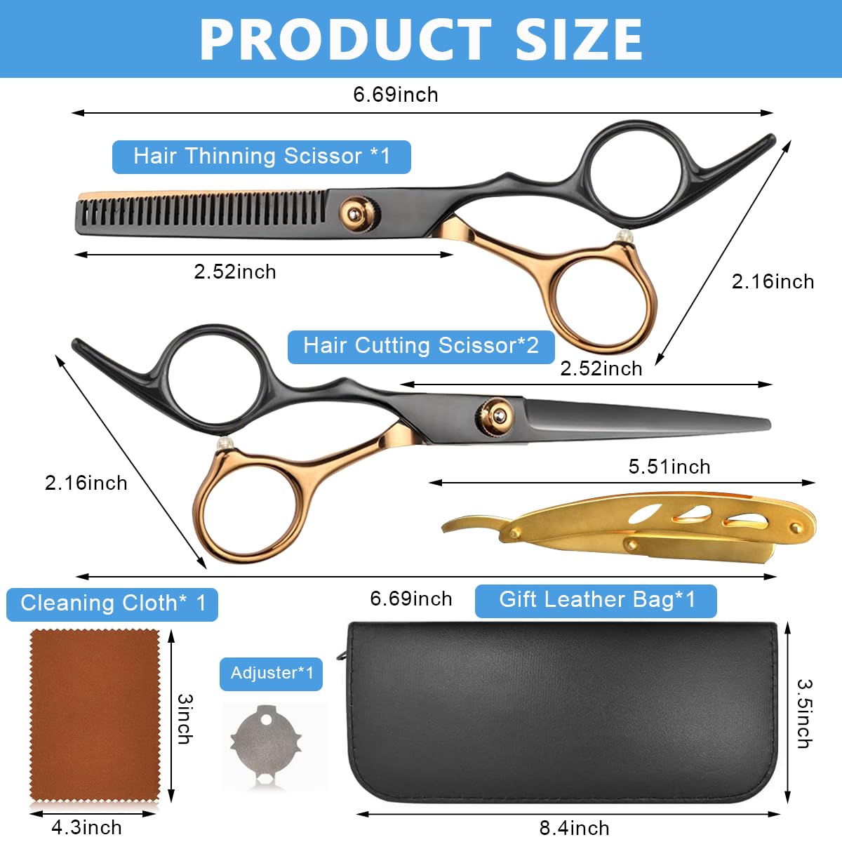 MAYCREATE Professional Hair Cutting Scissors Kits Stainless Steel Scissors Hair Dressing Scissors Barber Kit Straight Shears Teeth Scissors Thinning Shears Tools with Bag for Home, Salon MAYCREATE Professional Hair Cutting Scissors Kits Stainless Steel Scissors Hair Dressing Scissors Barber Kit Straight Shears Teeth Scissors Thinning Shears Tools with Bag for Home, Salon